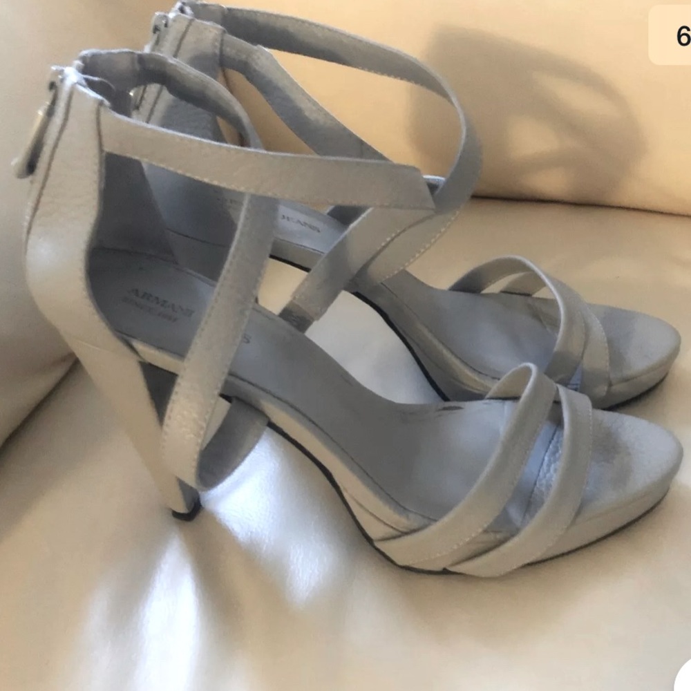 Armani Jeans Dove Gray Sandals Size 8.5